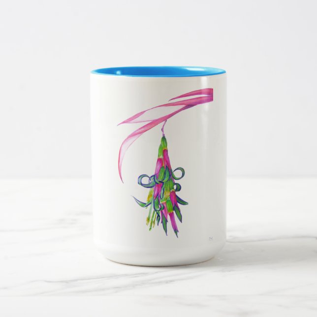 Vänskapväxtblått 15 uns Två-Tonar mugg (1 av 4) (Center)