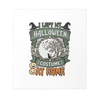 Vänster Halloween Kostym Hem Träd Katt Pumpa_1 Anteckningsblock