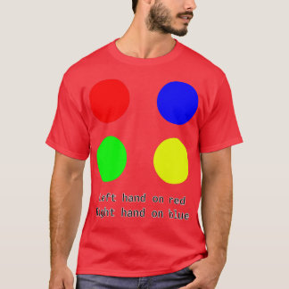 Vänster hand på röd Höger hand på blå Twister Desi T Shirt