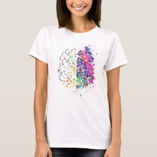 Vänster hjärna vs Höger hjärna Kreativ konst T Shirt