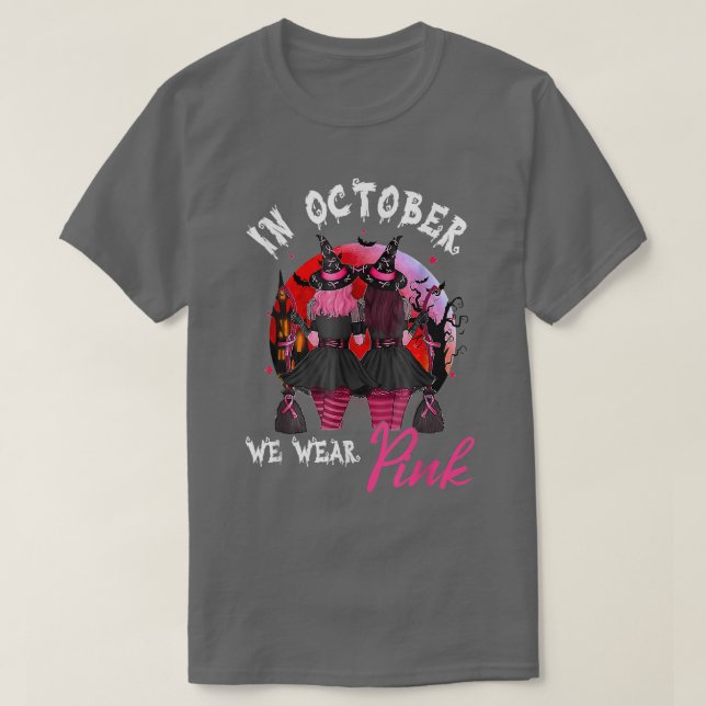 Vänster i oktober.. Vi Bära Rosa höstblomma T Shirt (Design framsida)