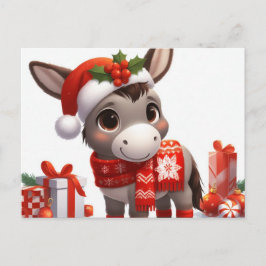 Vänster jul-Donkey Vykort