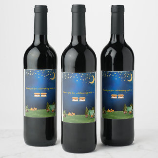 Vänsterbabyskor, Vin-etiketter Vinflaska Etikett