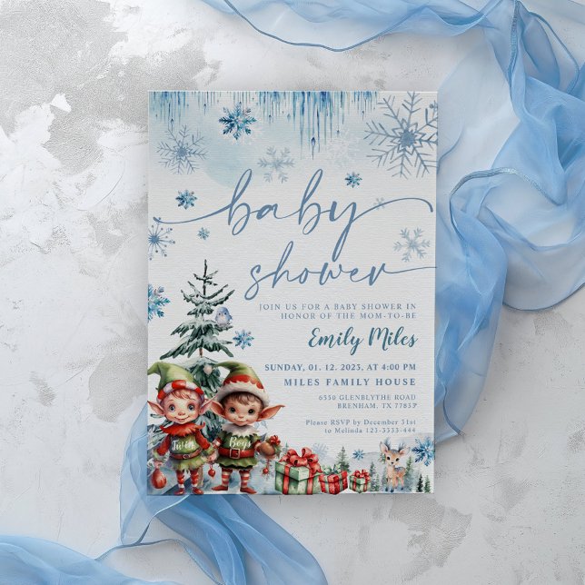 Vänsterbojor - inbjudan till Elf Baby Shower (Skapare uppladdad)