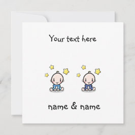 VänsterGrattisar i Pojke, med Namn, Twillingar Kort