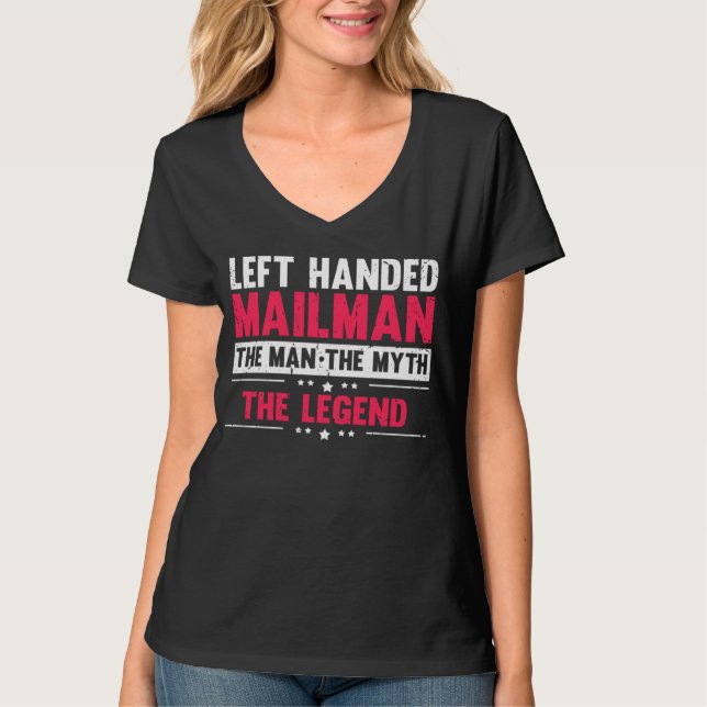vänsterhänt brevbärare brevbäraruniform t shirt (Framsida)