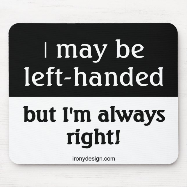 Vänsterhänt folk ordstäv musmatta (Framsidan)
