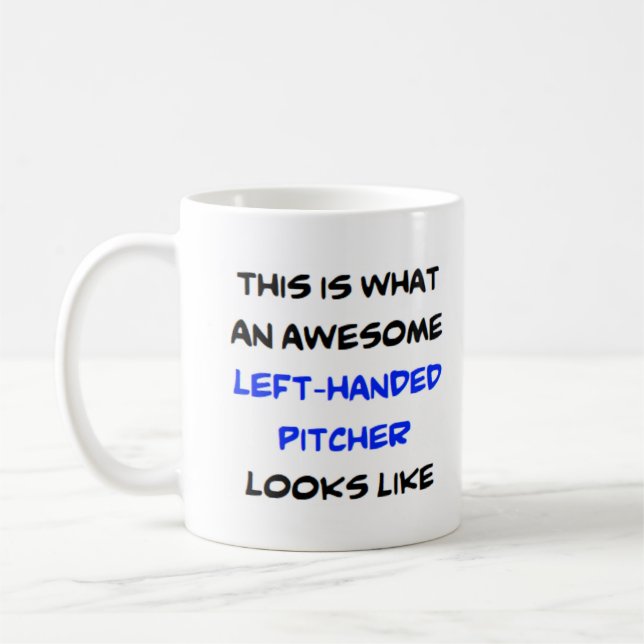 vänsterhänt pitcher, awesome kaffemugg (Vänster)