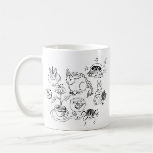 Vänsterhänt täppakaninmugg kaffemugg