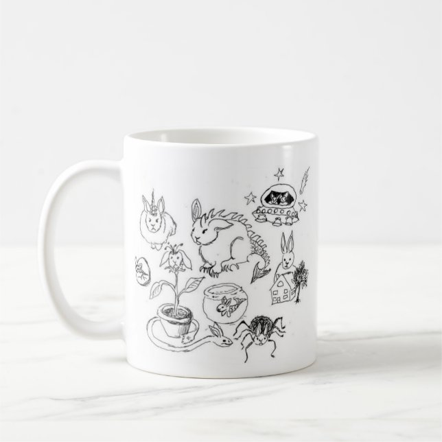 Vänsterhänt täppakaninmugg kaffemugg (Vänster)