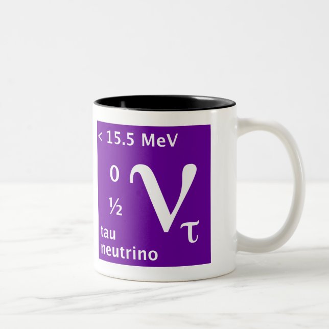 (Vänsterhänt) Tau-neutrino, Två-Tonad Mugg (Höger)