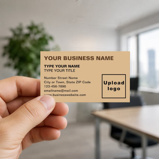 Vänsterjusterad ljusbrun visitkort (Front of the business card)
