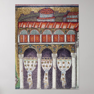 Vänsterkanten av Palazzoen di Teodorico, 527-99 Poster