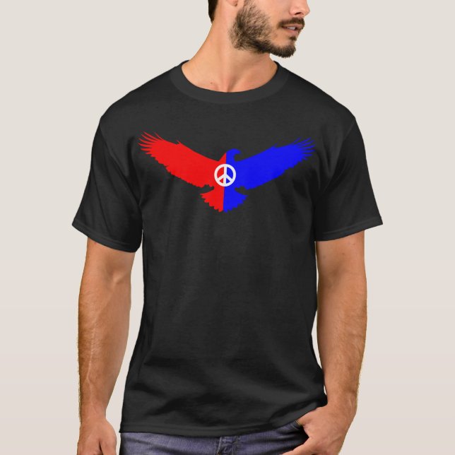 Vänsterkanten right wing, samma fågel för fred t shirt (Framsida)