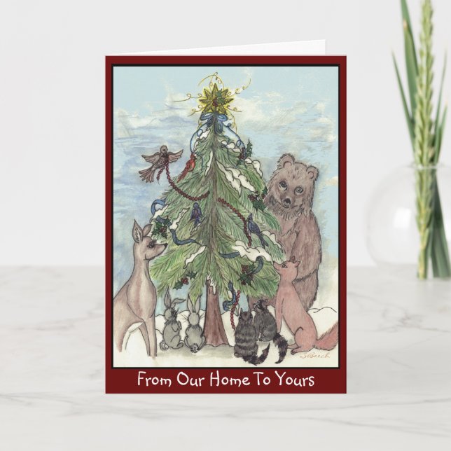 Vänsterkort för träden helgkort (Framsida)