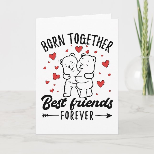 Vänstersister - Twillingar - Gift Kort (Framsida)