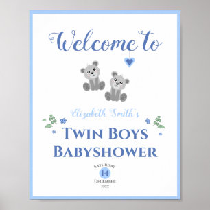 Vänsterskylt för baby-björnduschens välkomstskylt poster