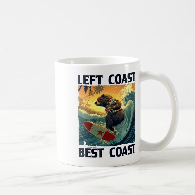 Vänstra kusten, Bästa kusten Tal Med Cool Surfande Kaffemugg (Höger)