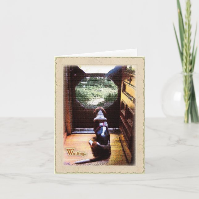 Vänta för Bassethund Kort (Framsida)