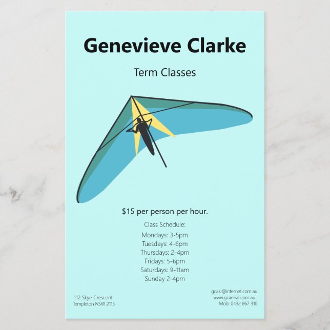 Vänta Gliding Flygblad (Framsidan)