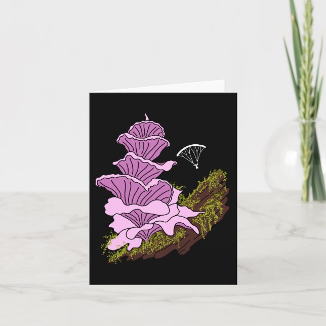 Vänta Gliding Rosa Pagoda Mushroom Kort (Framsida)