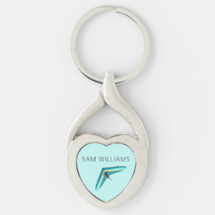 Vänta Gliding Twisted Heart Silverfärgad Nyckelring
