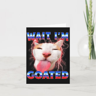 Vänta Goated Katt Rolig Kattälskare Stirrar Katt R Kort