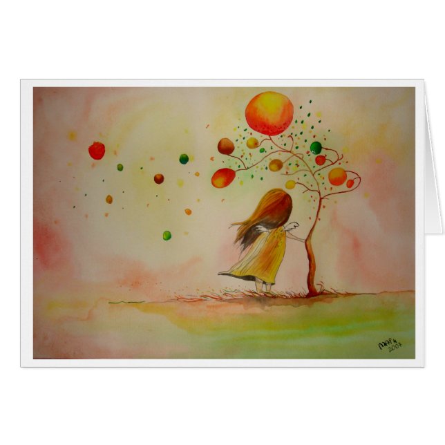 vänta hälsningskort (Framsidan Horizontal)