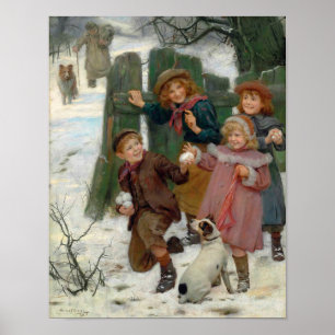 Vänta, här kommer han Arthur John Elsley Poster
