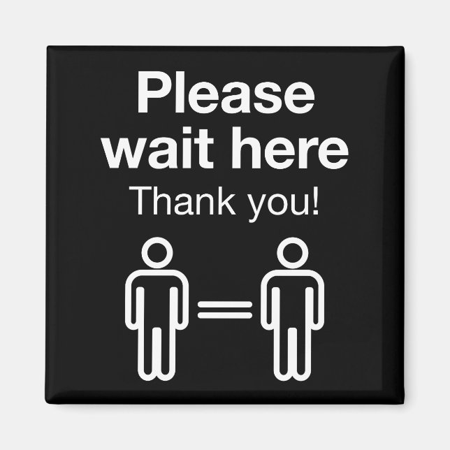Vänta här magnet (Framsidan)