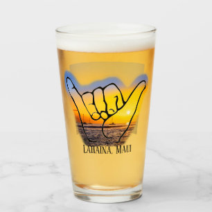 Vänta i Lahaina, Maui, Beer Glass Glaskopp