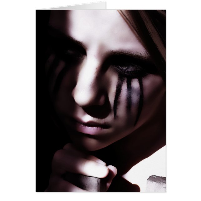 Vänta i mörkerkort hälsningskort (Framsidan)