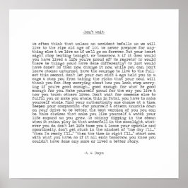 Vänta inte Live Now Quote från A. W. Doys Poster