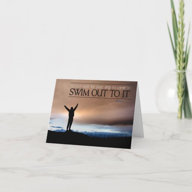 "Vänta inte på din frakt" - inspirationsoffert Tack Kort (Framsida)