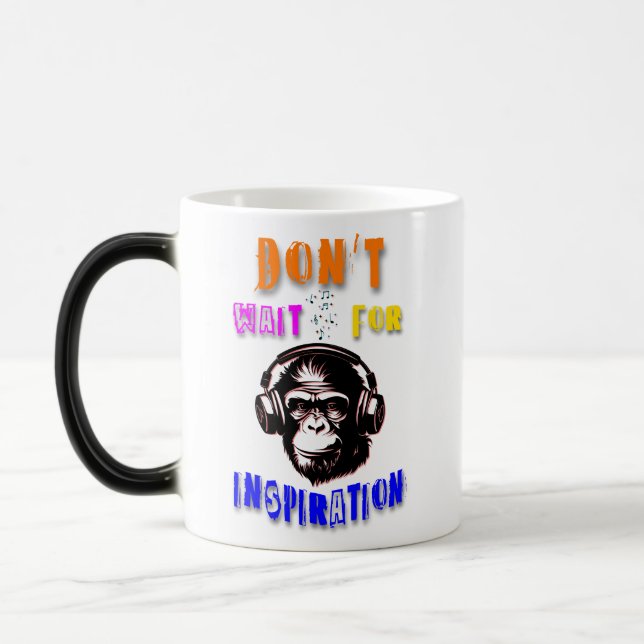 Vänta inte på inspiration magisk mugg (Vänster)