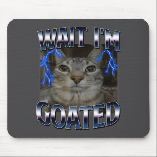 Vänta jag är Goated Katt Rolig Katt Meme Män Kvinn Musmatta