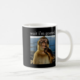 Vänta jag är Goated Roligt Tänkande Apa Meme Brain Kaffemugg