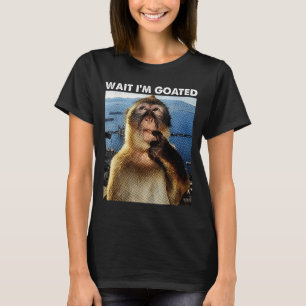 Vänta jag är Goated Roligt Tänkande Apmeme Hjärnro T Shirt