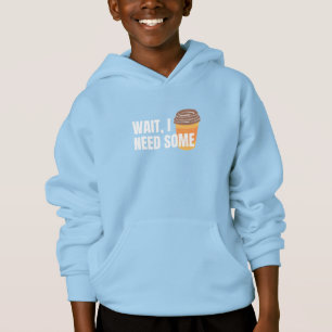 Vänta, jag behöver kaffe – Rolig design för mörka T Shirt