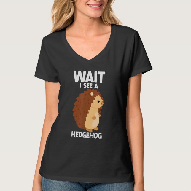 Vänta jag ser en igelkott söt igelkott  Prickpiggs T Shirt (Framsida)