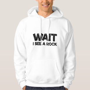 Vänta jag ser en sten Rolig stenletare Geologi Geo Hoodie