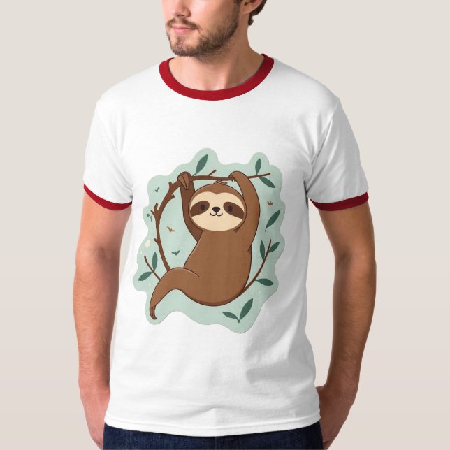 Vänta lite - Chill Sloth Vibes T Shirt (Framsida)