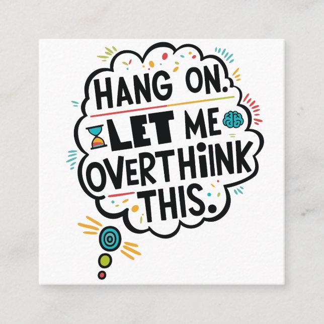 Vänta lite... fyrkantigt visitkort (Framsida)