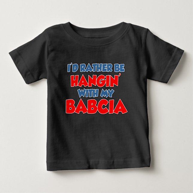 Vänta lite med Babcia T-shirt (Framsida)