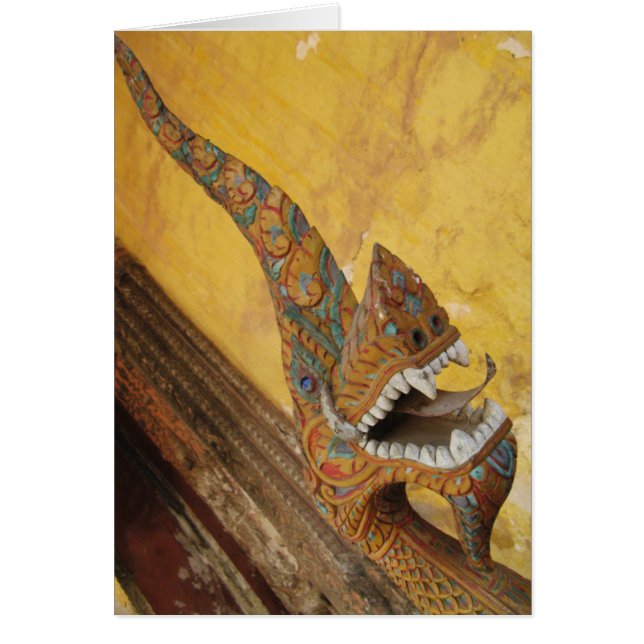 Vänta lite... Naga i Vientiane, Laos Card Hälsningskort (Framsidan)