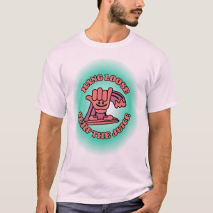 Vänta lite, Surfa Juice Surfing Hand. T Shirt