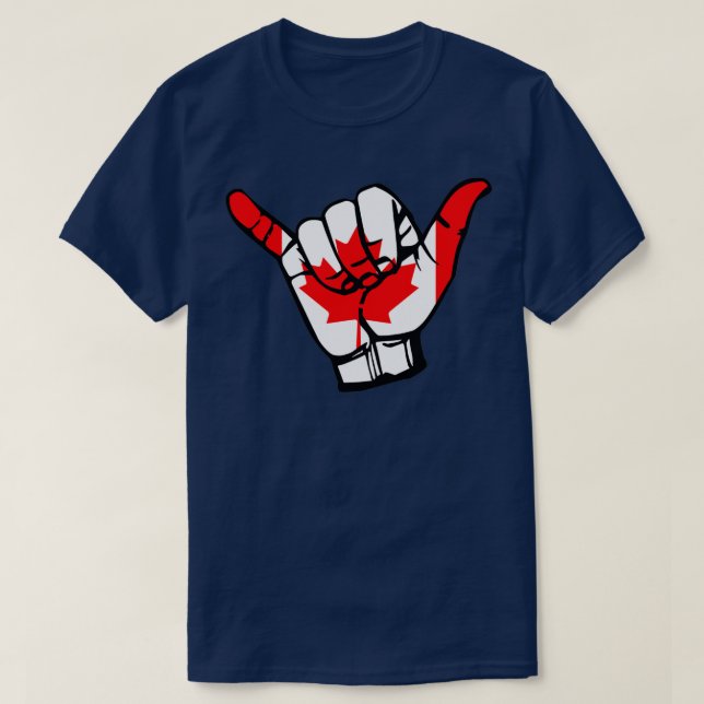 Vänta Loose Brazilian JiuJitsu Shaka Hand Canadian T Shirt (Design framsida)