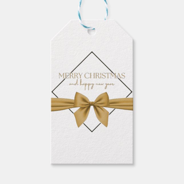 Vänta märkre för Merryjul och gott nytt år Presentetikett (Framsidan)