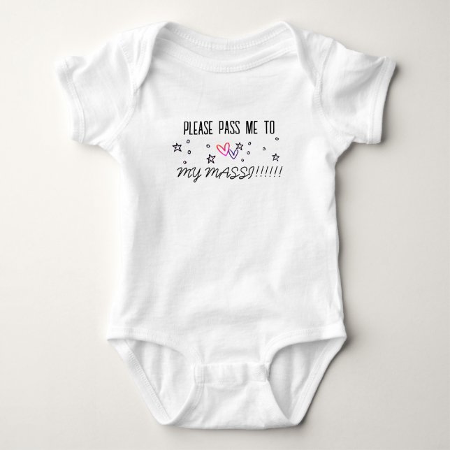 VÄNTA MIG TILL MIN MASSI BABY BODYSUIT T SHIRT (Framsida)