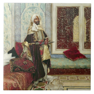 Vänta på åhörare (olja på panel) kakelplatta